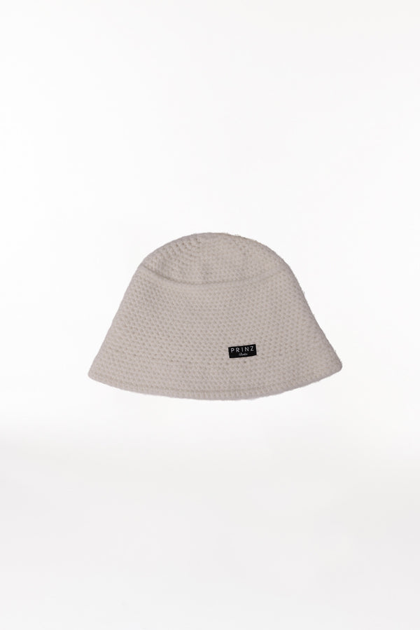 Prinz Berlin Kaschmir Bucket Hat Hand Crochet Weiß Online Outlet