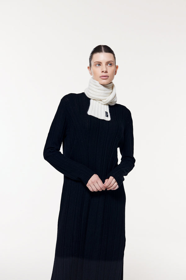 Prinz Berlin Kaschmir Kurzschal Hand Knit Weiß Zeitlich begrenztes Angebot