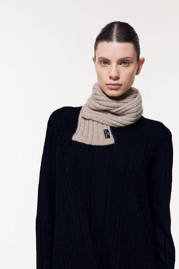 Prinz Berlin Kaschmir Kurzschal Hand Knit Beige Blitzangebot