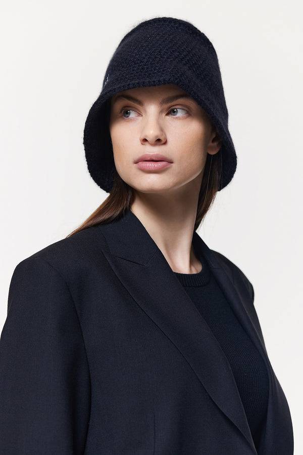 Prinz Berlin Kaschmir Bucket Hat Hand Crochet Schwarz Neuheiten