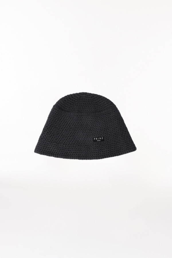Prinz Berlin Kaschmir Bucket Hat Hand Crochet Schwarz Neuheiten