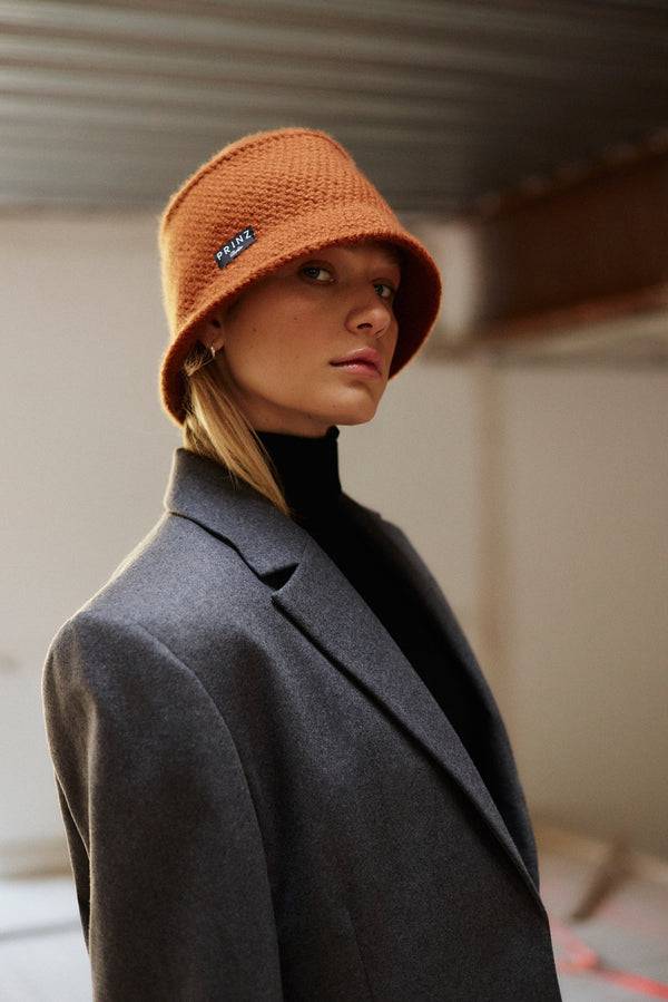 Prinz Berlin Kaschmir Bucket Hat Hand Crochet Karamell Tägliche Deals