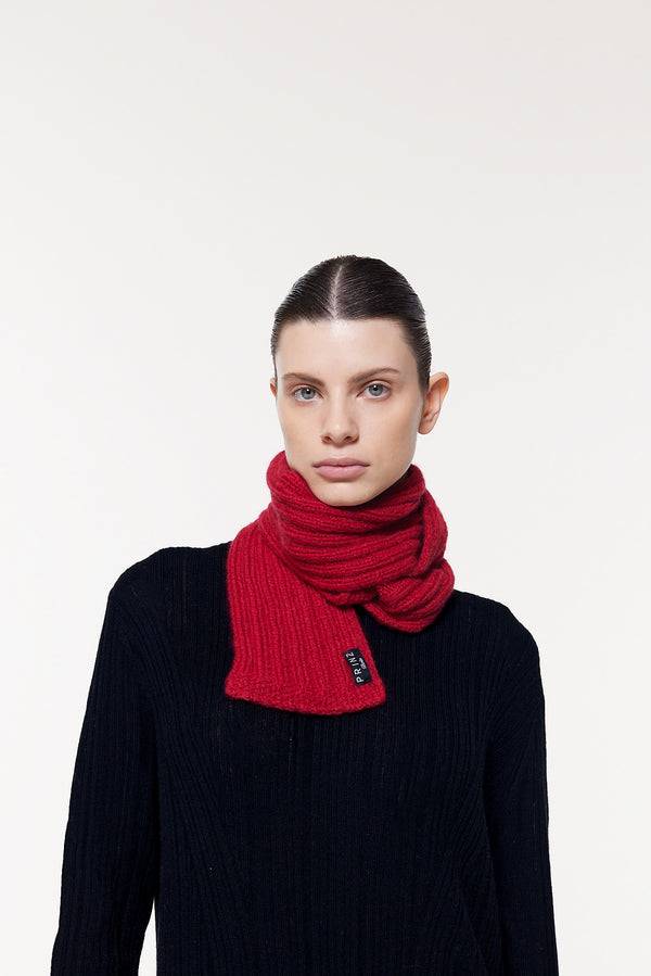 Prinz Berlin Kaschmir Kurzschal Hand Knit Rot VIP-Rabatte