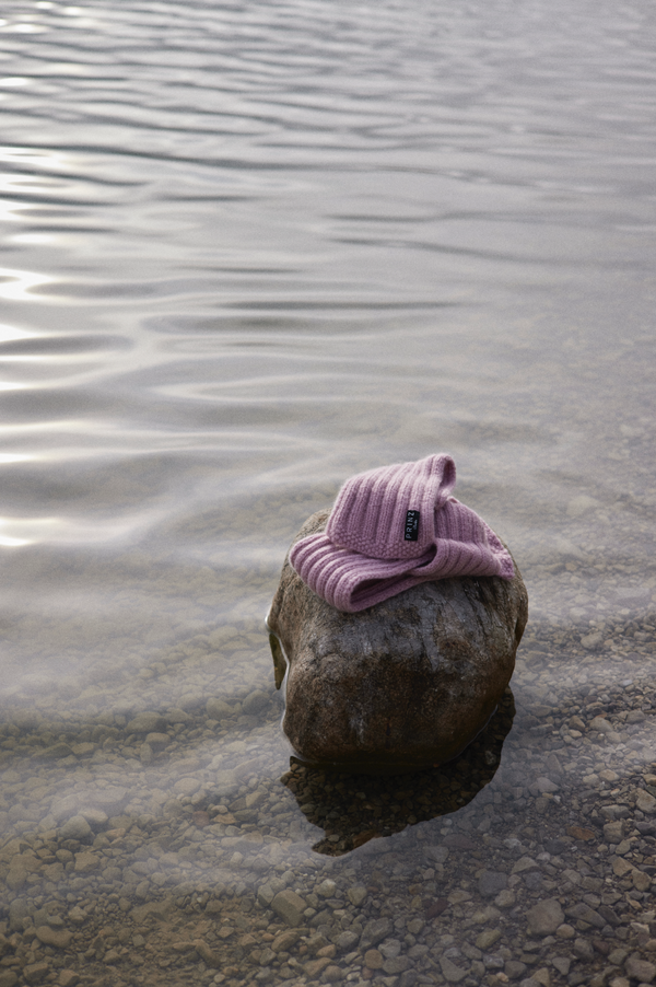 Prinz Berlin Kaschmir Kurzschal Hand Knit Rosa Super Sparpreis