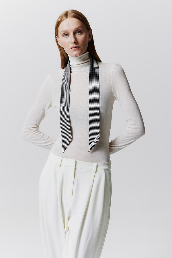 Prinz Berlin Seidentwilly Stripes in Off-White Kostenlose Rückgabe
