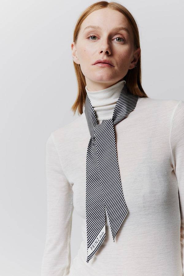 Prinz Berlin Seidentwilly Stripes in Off-White Kostenlose Rückgabe