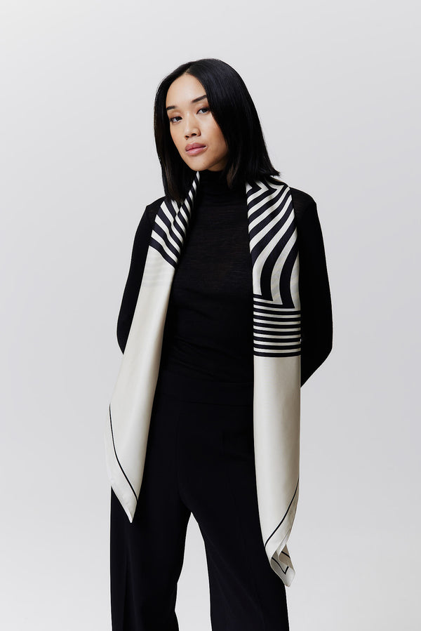 Prinz Berlin Seidentuch Swirl 123 Off-White Neueste Stile