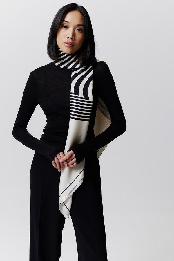 Prinz Berlin Seidentuch Swirl 123 Off-White Neueste Stile