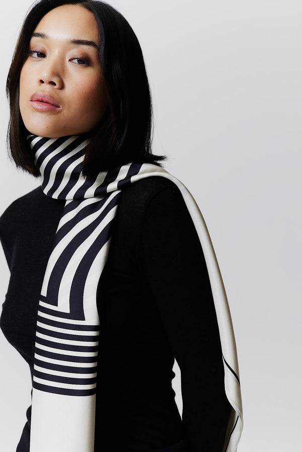 Prinz Berlin Seidentuch Swirl 123 Off-White Neueste Stile