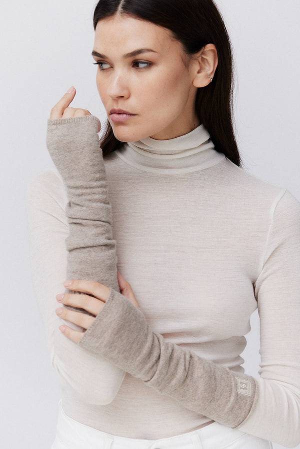 Prinz Berlin Kaschmir Arm Warmers Fine Knit Beige Bis zu 55% Rabatt
