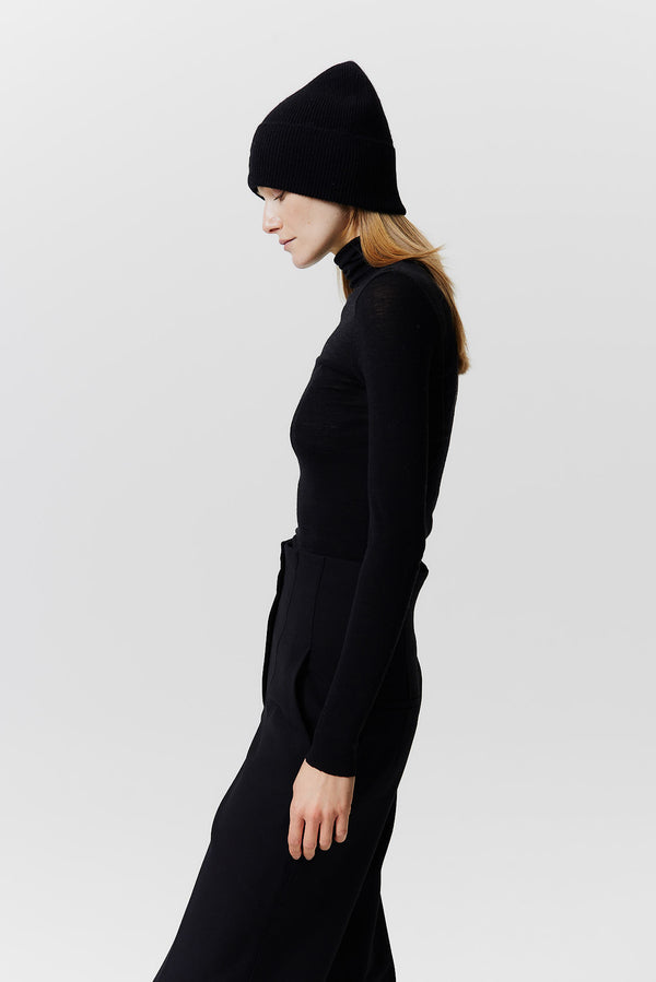 Prinz Berlin Kaschmir Beanie Classic Knit Schwarz Super Rabatt