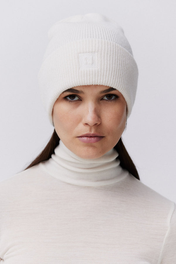 Prinz Berlin Kaschmir Beanie Classic Knit Off-White Kostenloser Versand international