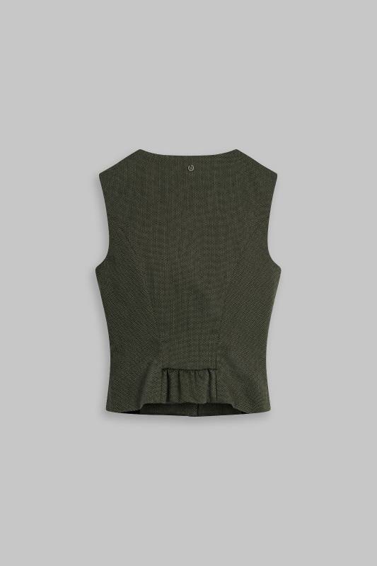 Rockmacherin Nanni Dreyer Trachtenweste aus elastischem Baumwoll-Jacquard mit Baumwollfutter Neueste Stile