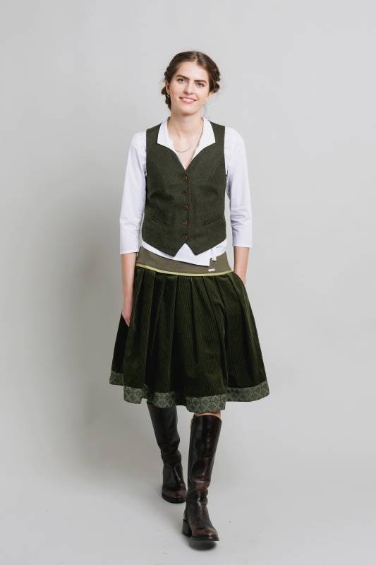Rockmacherin Resal Damenweste aus Wollflanell mit Steinnussknöpfen Zeitbegrenzte Promotion