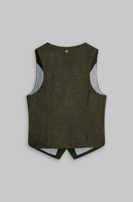 Rockmacherin Resal Damenweste aus Wollflanell mit Steinnussknöpfen Zeitbegrenzte Promotion