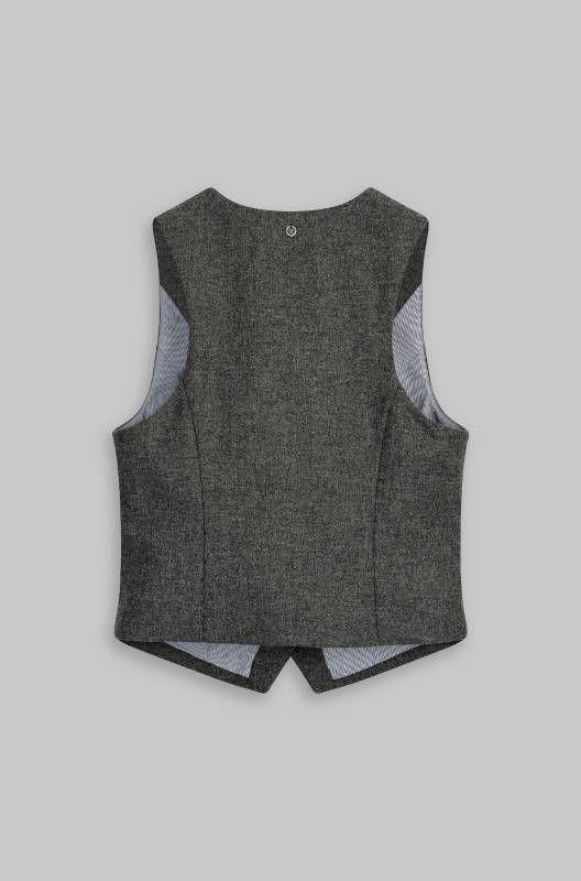 Rockmacherin Resal Damenweste aus Wollflanell mit Steinnussknöpfen Bis zu 50% Rabatt