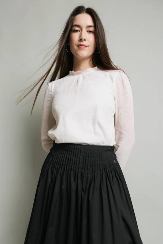 Rockmacherin Lucia Romantische Damenbluse aus Viskose-Crêpe Discount Store für neue Produkte