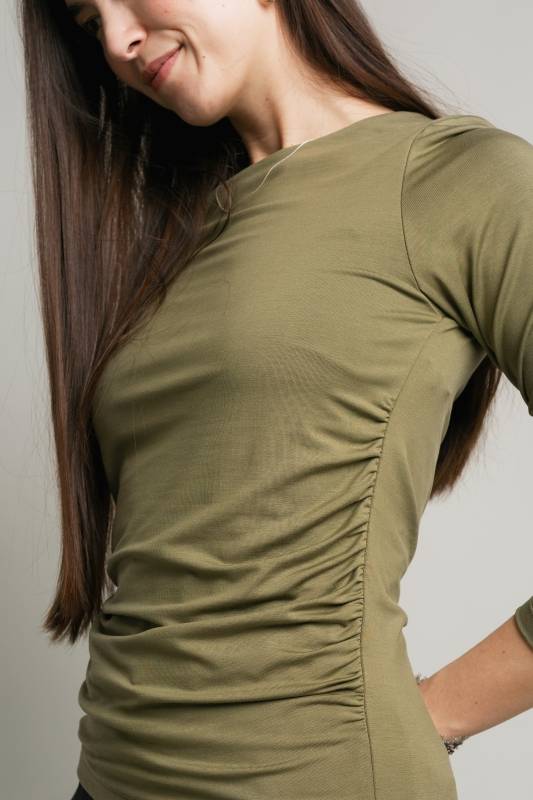 Rockmacherin Malou Langarm-Shirt mit Raffung Riesige Rabatte