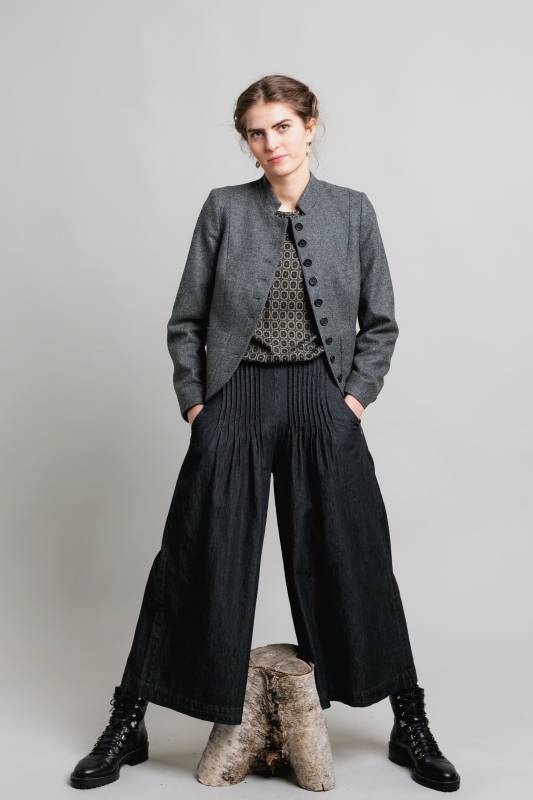 Rockmacherin Sempt Hosenrock aus weichem Denim mit Biesen und Gummizug Outlet