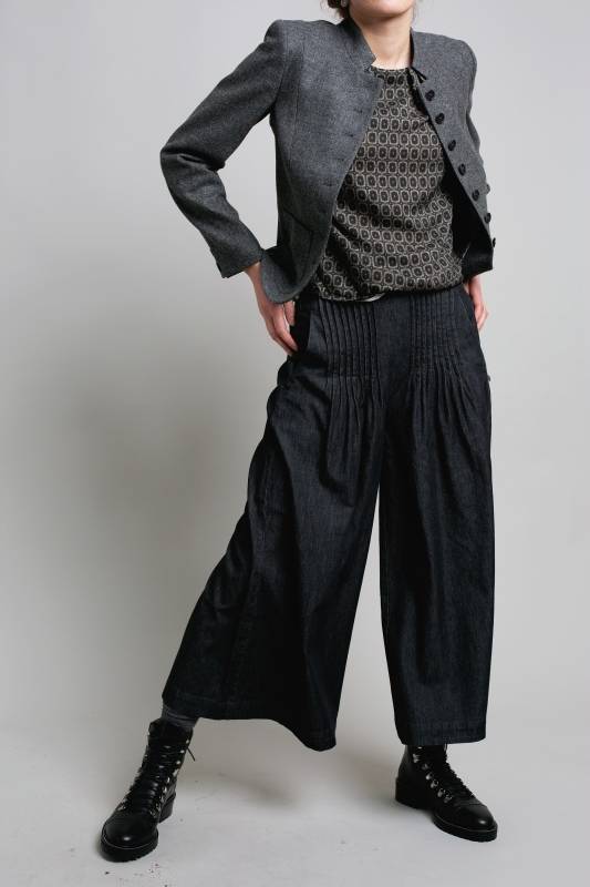 Rockmacherin Sempt Hosenrock aus weichem Denim mit Biesen und Gummizug Outlet