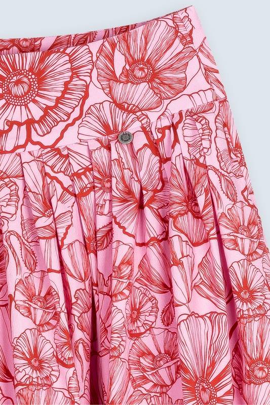 Rockmacherin Kalo lang Damenrock mit plakativem Blumenprint für Tracht und Moderne Muttertagsangebot