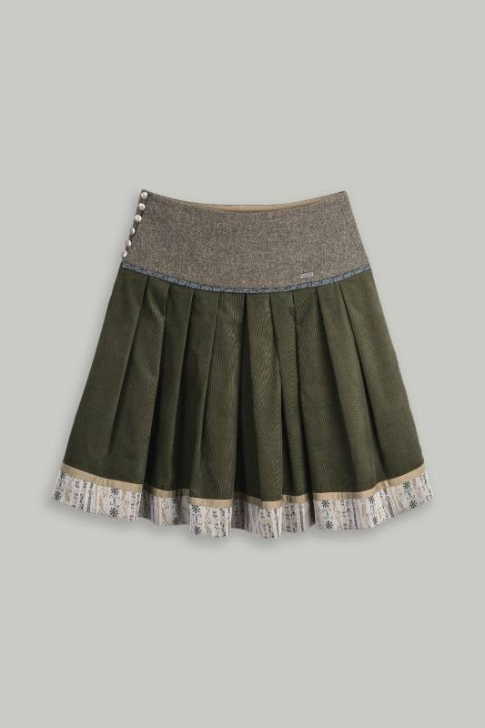 Rockmacherin Mooskissal Trachtenrock mit Feincord und Jacquardmuster im Saum Exklusive Angebote