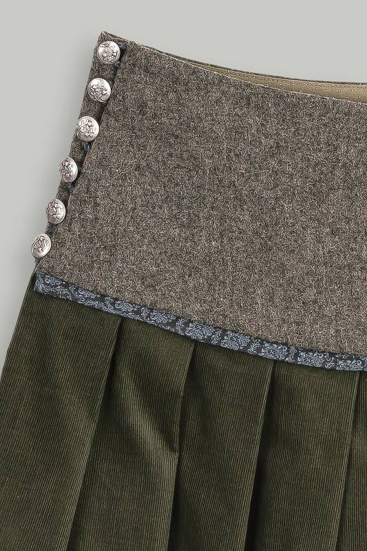 Rockmacherin Mooskissal Trachtenrock mit Feincord und Jacquardmuster im Saum Exklusive Angebote