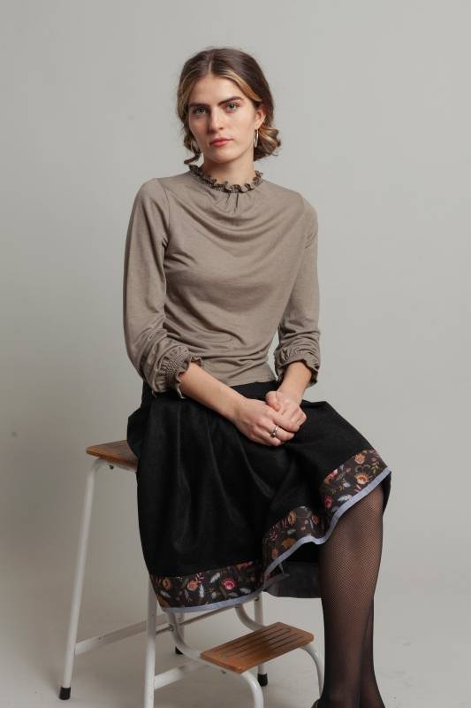 Rockmacherin Selma Shirtbluse aus Lyocell-Wolljersey Schlussverkauf