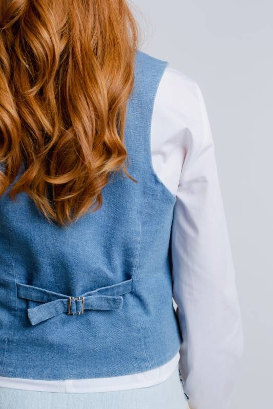 Rockmacherin Resal Damenweste aus Light Denim im klassischen Stil Rabatt