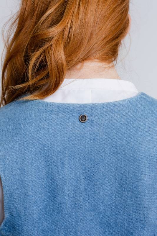 Rockmacherin Resal Damenweste aus Light Denim im klassischen Stil Rabatt