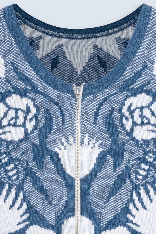 Rockmacherin Wally Strickweste mit Jacquardmuster und Reißverschluss Lagerräumung