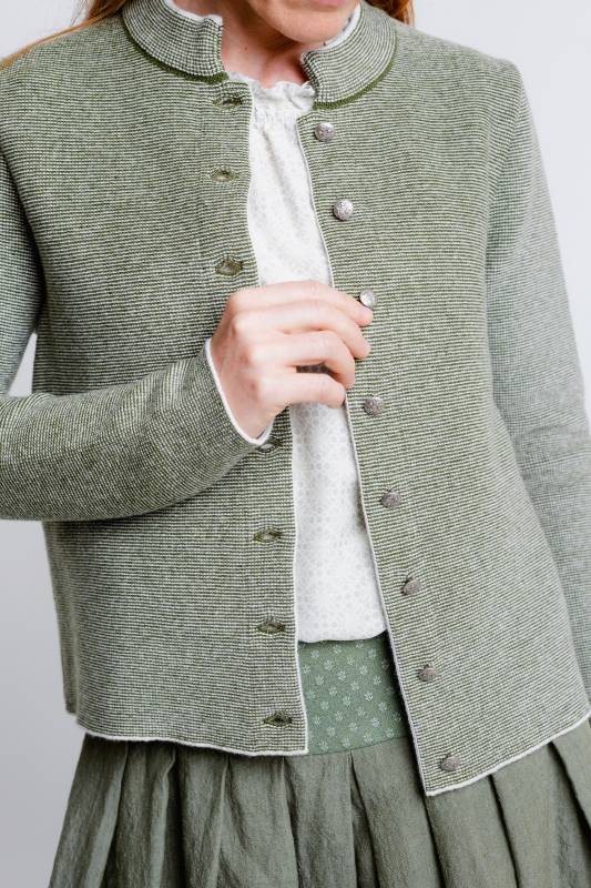 Rockmacherin Florentine Trachten-Strickjacke mit Stehkragen aus Merinowolle Online Outlet