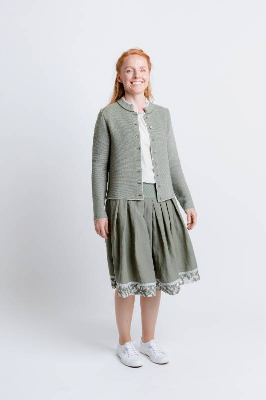 Rockmacherin Florentine Trachten-Strickjacke mit Stehkragen aus Merinowolle Online Outlet