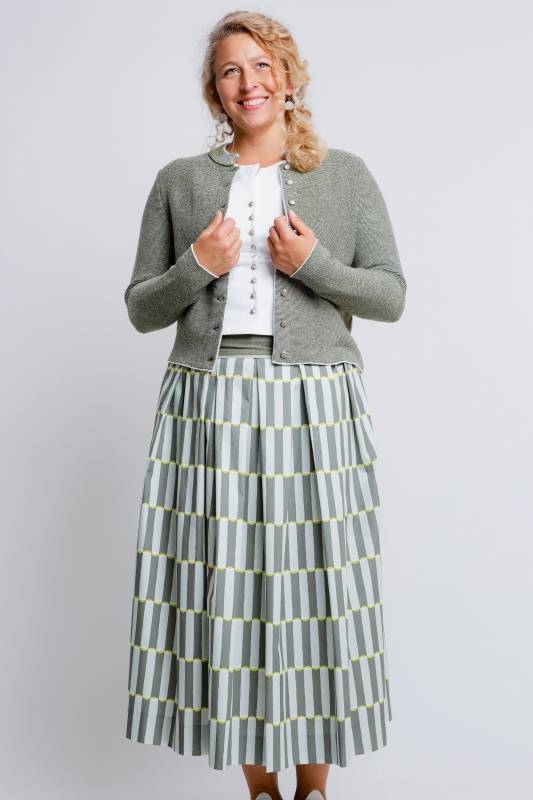 Rockmacherin Florentine Trachten-Strickjacke mit Stehkragen aus Merinowolle Online Outlet