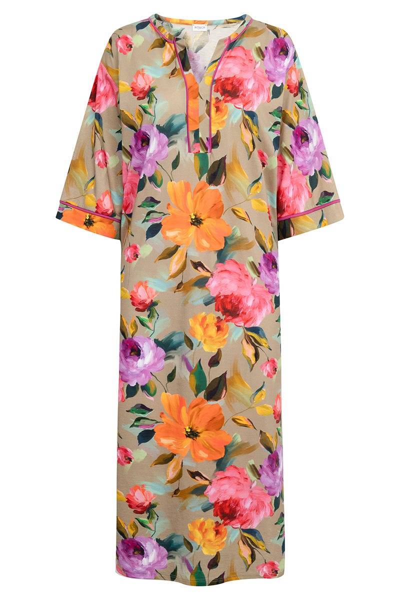 ﻿Rösch Nachthemd im Aquarell-Blüten-Druck Maxi-Länge Baumwolle/Modal Heißer Verkauf