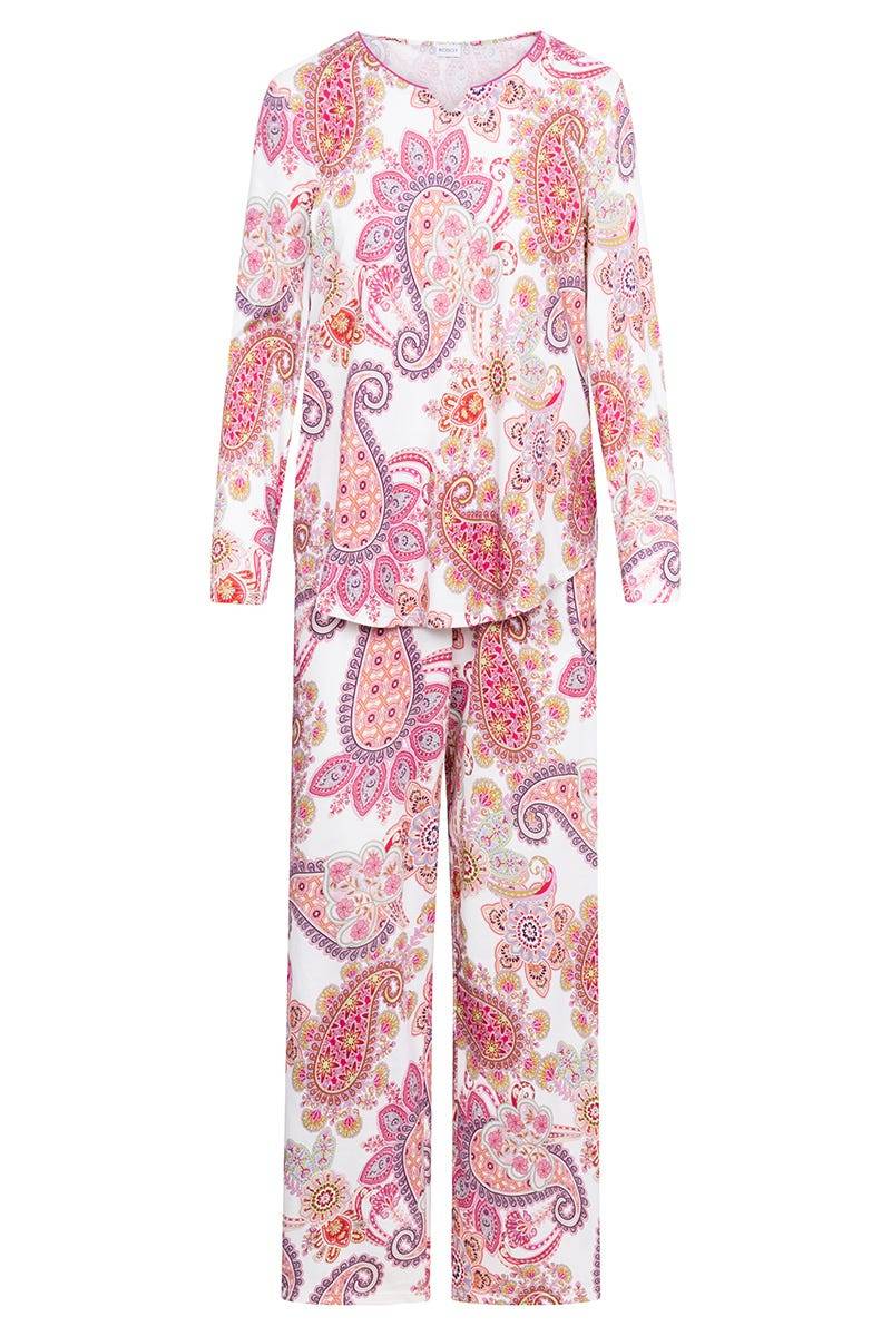 Rösch Pyjama im Paisley-Druck Beerenfarben Baumwolle/Modal Exklusive Angebote