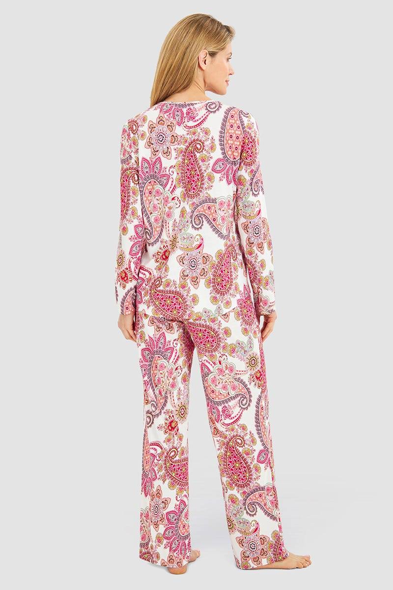 Rösch Pyjama im Paisley-Druck Beerenfarben Baumwolle/Modal Exklusive Angebote