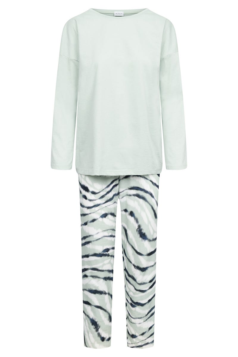 Rösch Pyjama mit Batikdruck Mintgrün 100% Baumwolle Begrenzte Freigabe