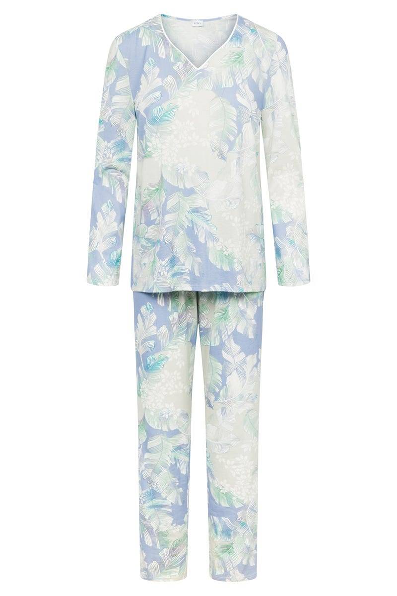 Rösch Pyjama im Federdruck Art-Style Baumwolle/Modal Letzter Tag