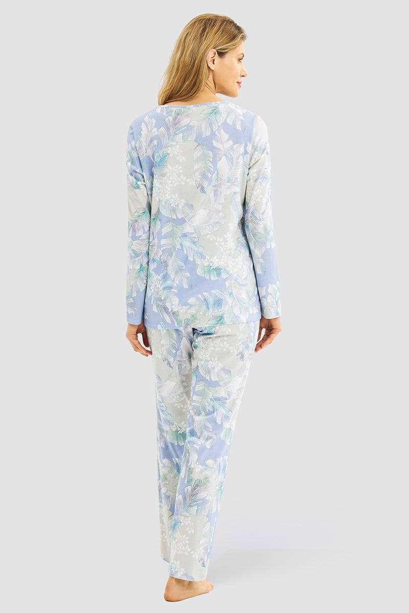 Rösch Pyjama im Federdruck Art-Style Baumwolle/Modal Letzter Tag