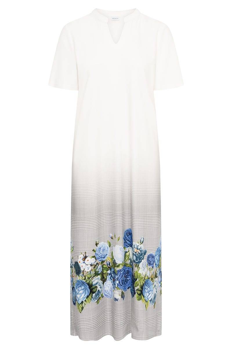 Rösch Nachthemd im Karo-Druck mit Blumen Maxi-Länge 100% Baumwolle Clearance-Verkauf