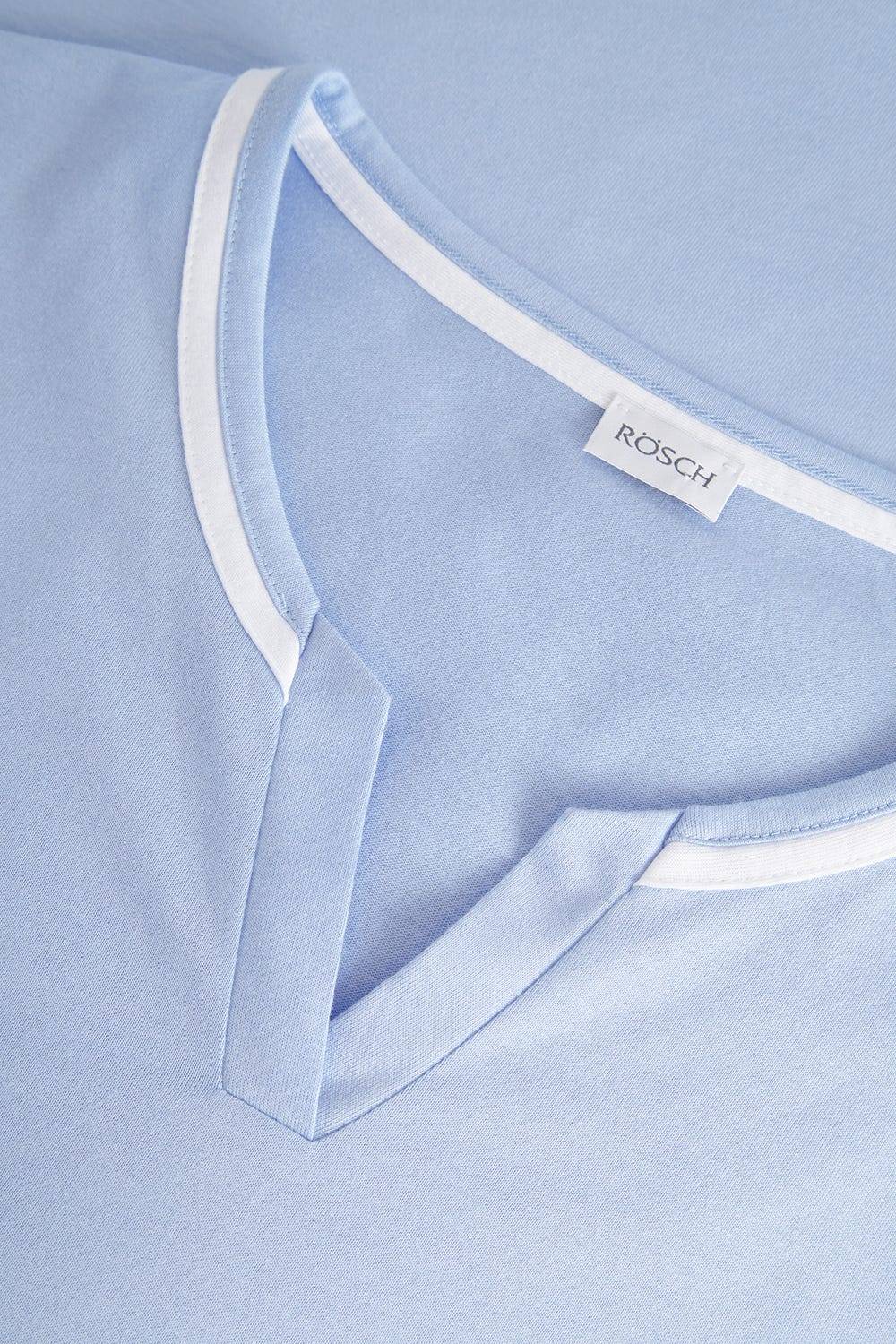 Rösch Pyjama mit Punktedruck Blau-Weiß 100% Baumwolle Auslauf
