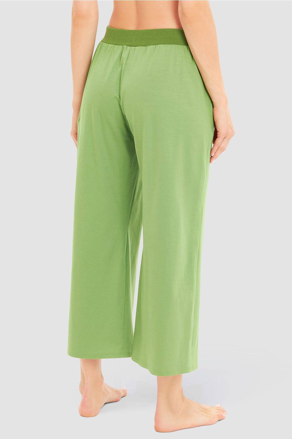 Rösch 7/8-Hose in Grün sommerliche Culotte Baumwolle/Elasthan Schlussverkauf