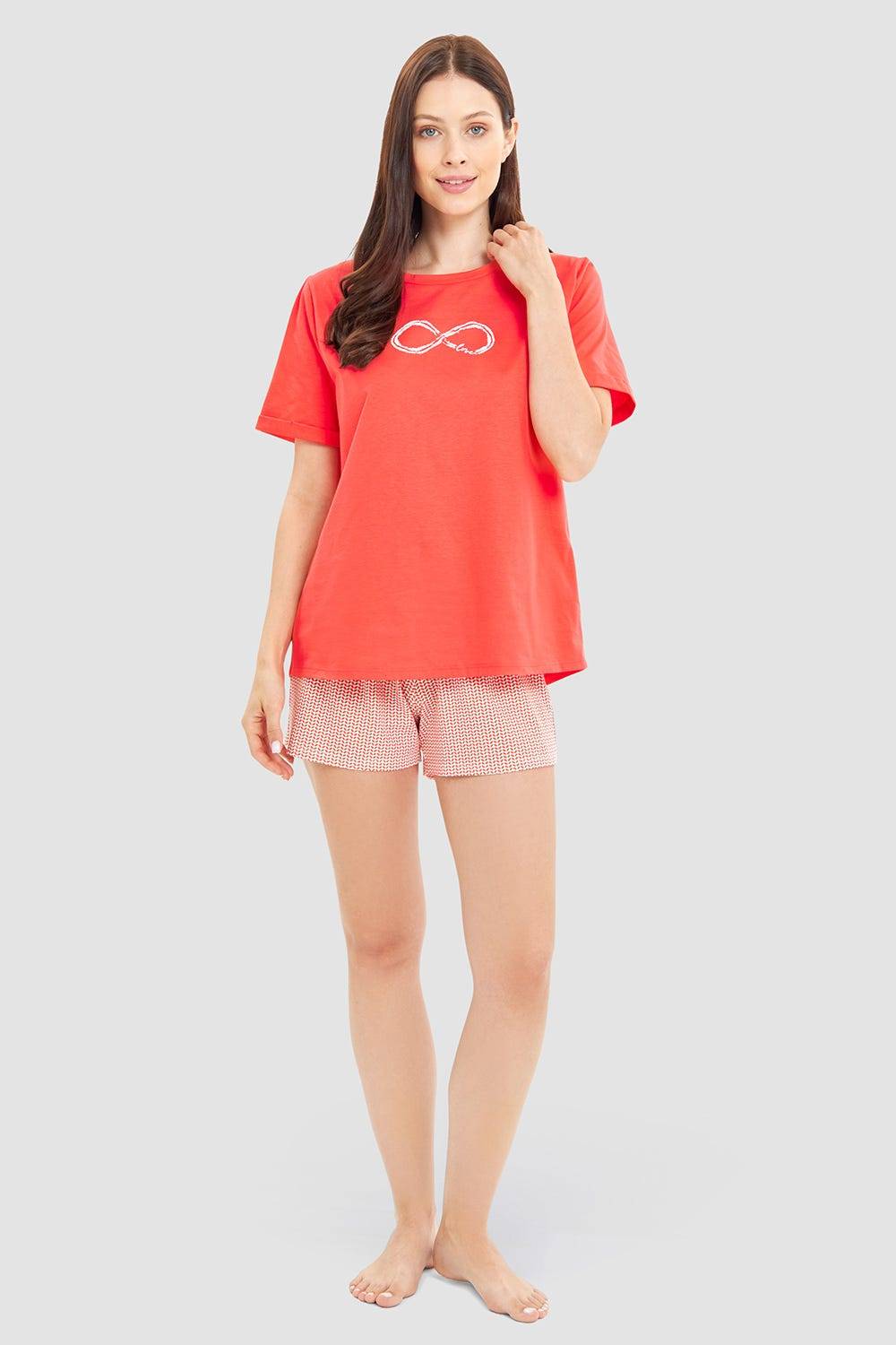 Rösch Pyjamashirt mit Motivdruck Love 100% Baumwolle Kostenloser Versand