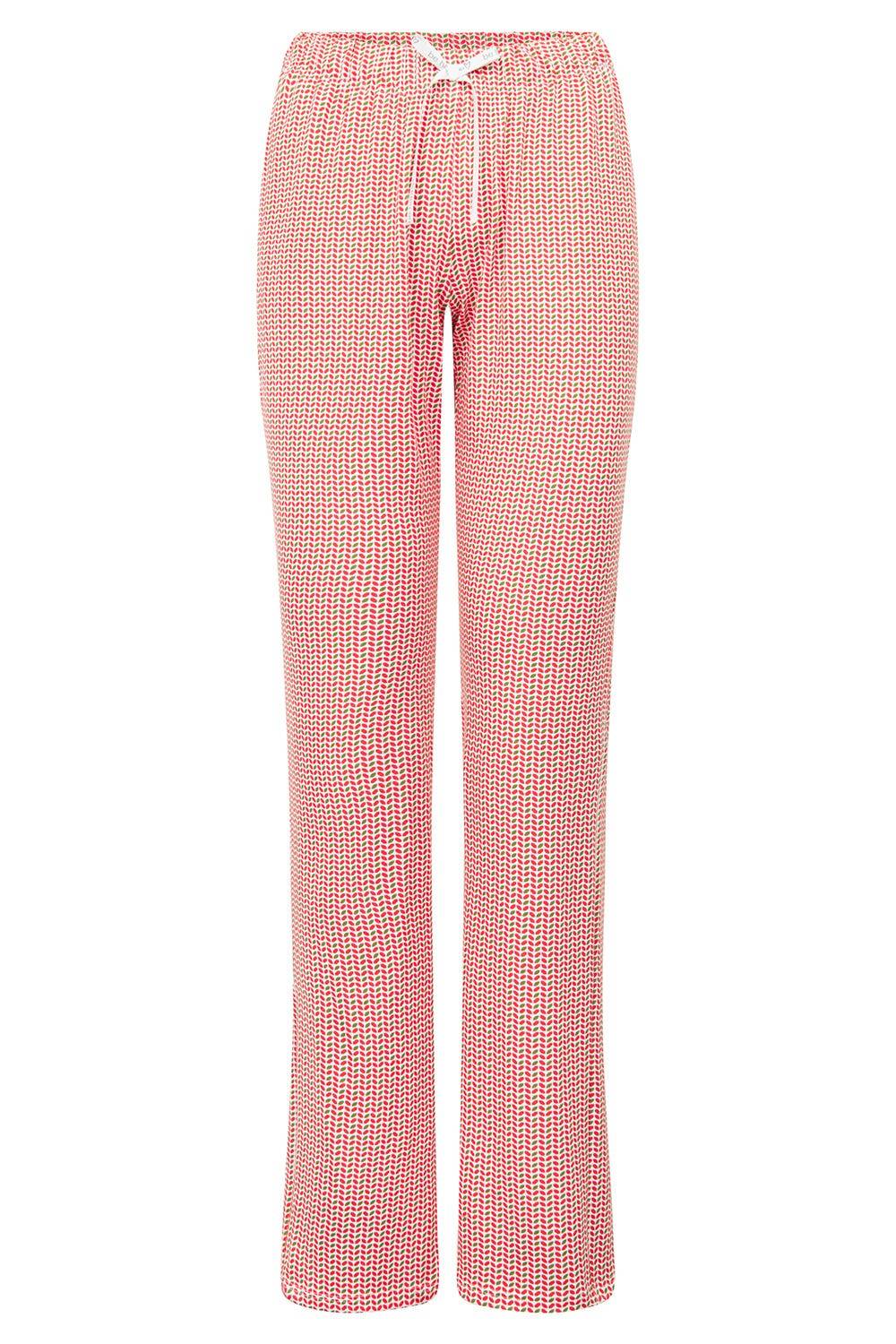 Rösch Pyjamahose im Grafikprint Rot-Grün Baumwolle/Elasthan Fabrik Onlineshop