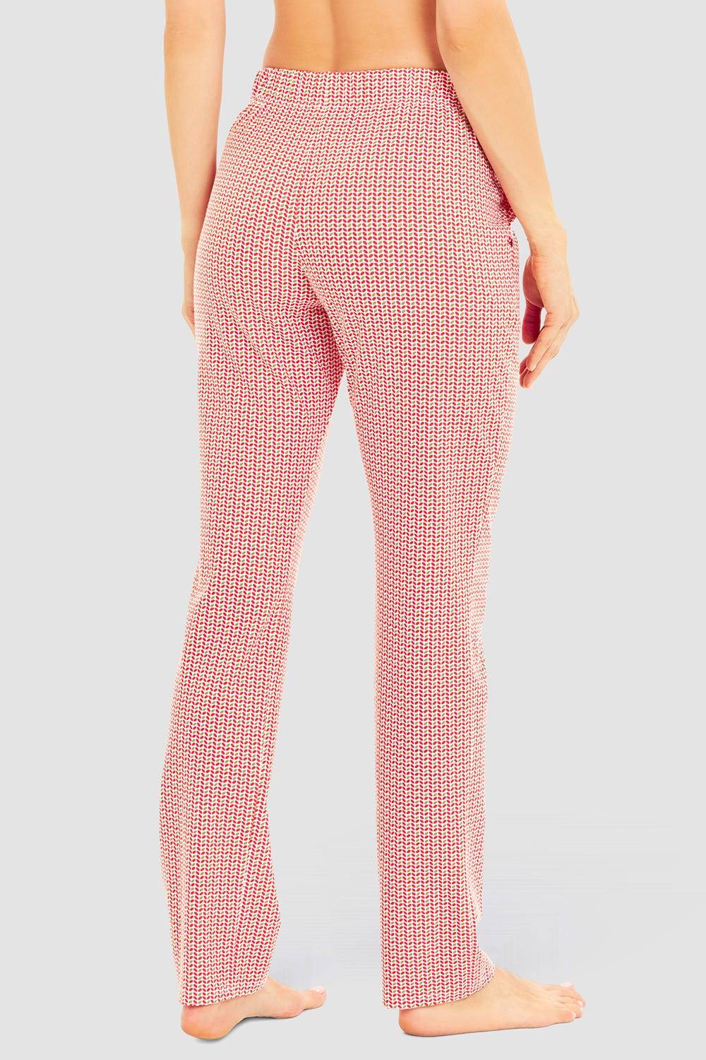 Rösch Pyjamahose im Grafikprint Rot-Grün Baumwolle/Elasthan Fabrik Onlineshop