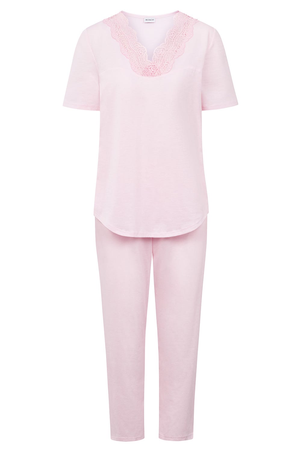 Rösch Pyjama mit Spitzendetails Rosa Baumwolle Sonderangebot