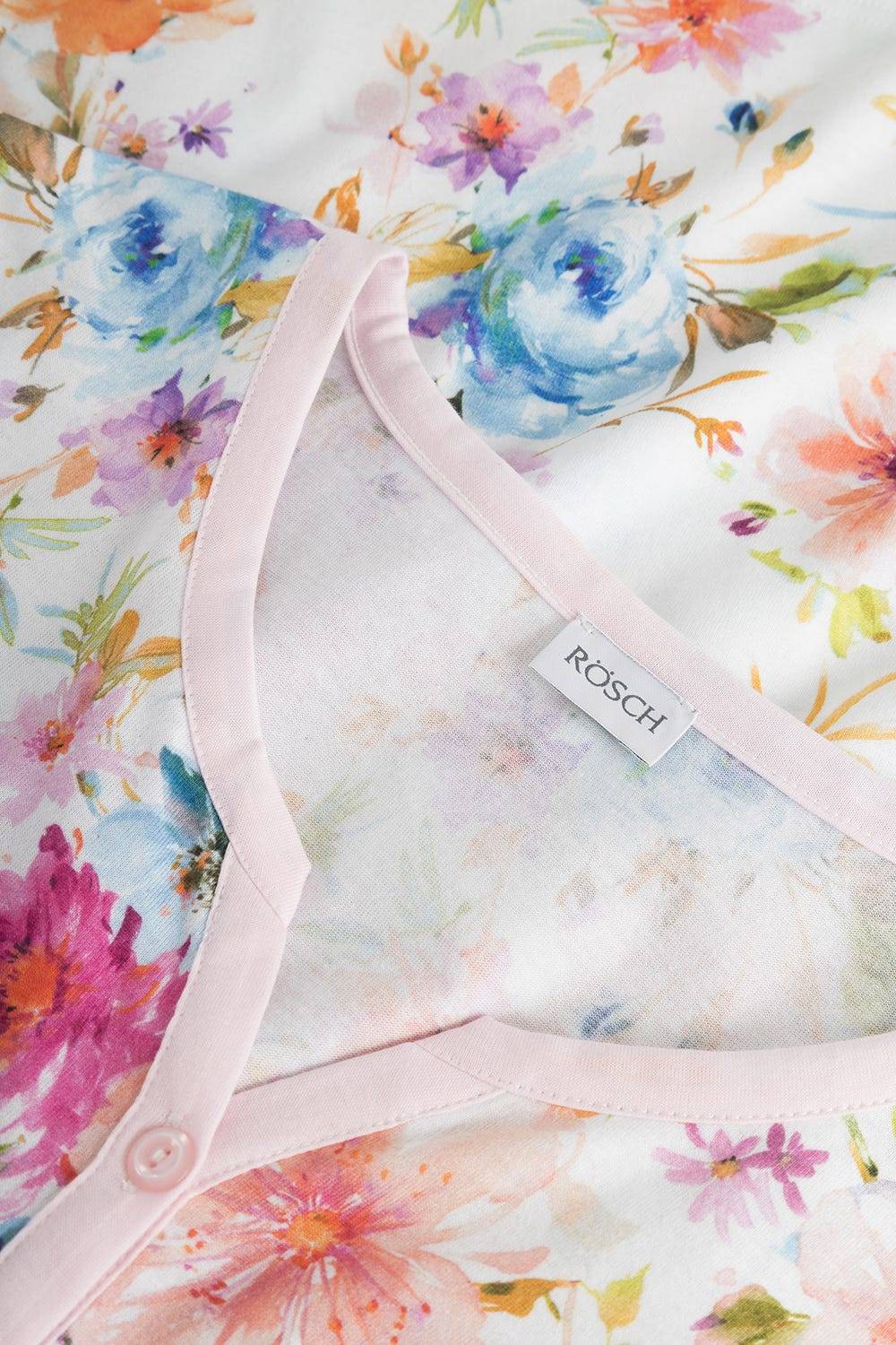 Rösch Pyjama im Blütendruck rosa romantisch 100% Baumwolle Rabatt