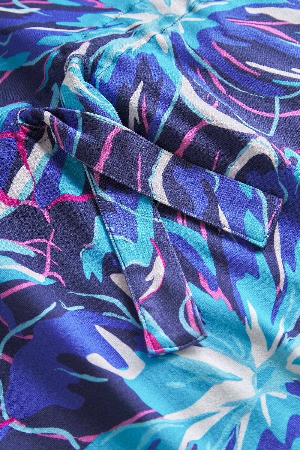 Rösch Strandkleid Kurzarm im Blumendruck Neonfarben zum Binden Baumwolle/Elasthan Online Shopping