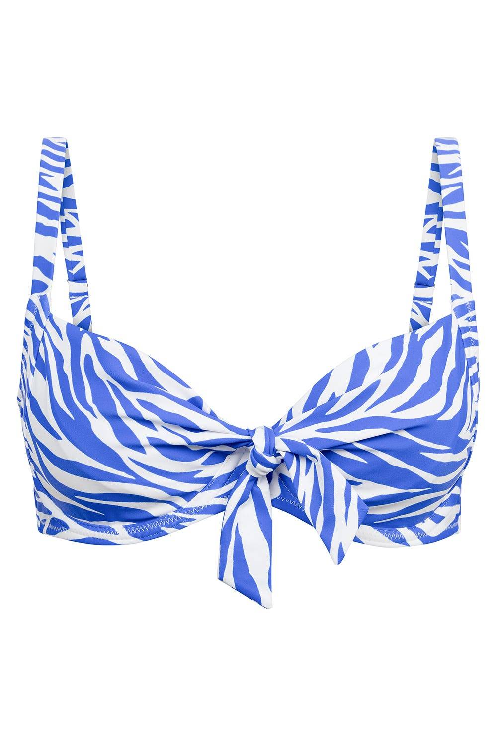 Rösch Bikini-Oberteil im modernen Zebradruck Blau-Weiß Exklusivangebot